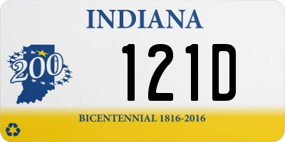 IN license plate 121D