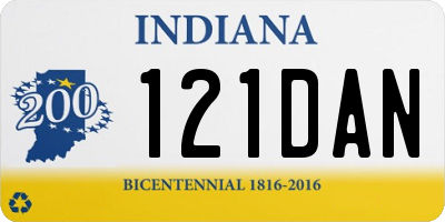 IN license plate 121DAN