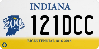 IN license plate 121DCC
