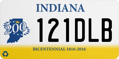 IN license plate 121DLB