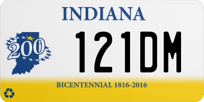 IN license plate 121DM