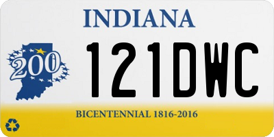 IN license plate 121DWC
