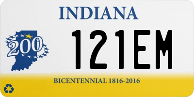 IN license plate 121EM