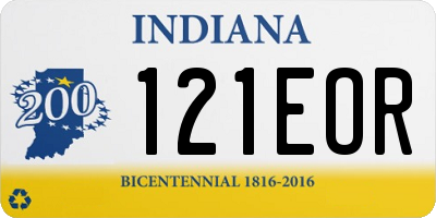 IN license plate 121EOR