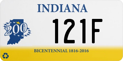 IN license plate 121F