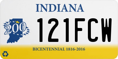 IN license plate 121FCW