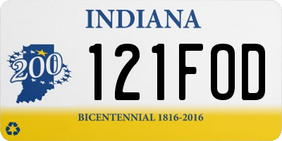 IN license plate 121FOD