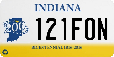 IN license plate 121FON