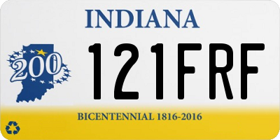 IN license plate 121FRF