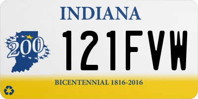 IN license plate 121FVW
