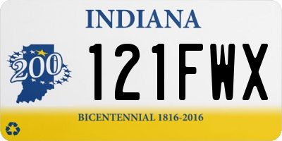 IN license plate 121FWX