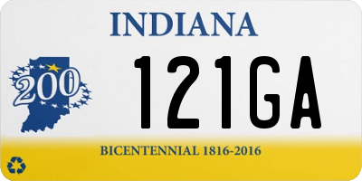 IN license plate 121GA