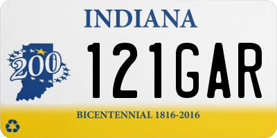 IN license plate 121GAR