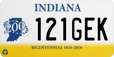 IN license plate 121GEK