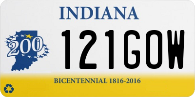 IN license plate 121GOW