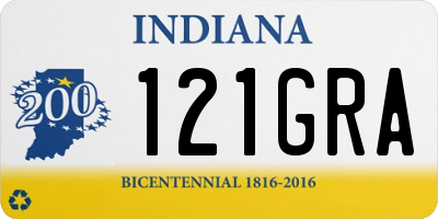 IN license plate 121GRA