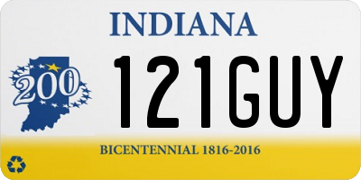 IN license plate 121GUY