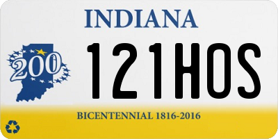 IN license plate 121HOS