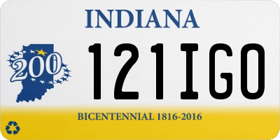 IN license plate 121IGO