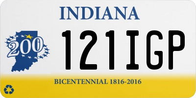 IN license plate 121IGP