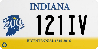 IN license plate 121IV