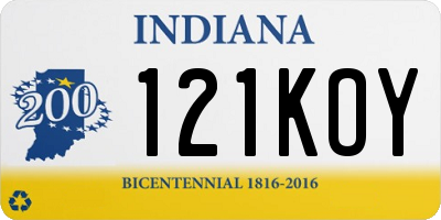 IN license plate 121KOY