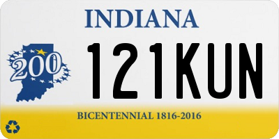 IN license plate 121KUN