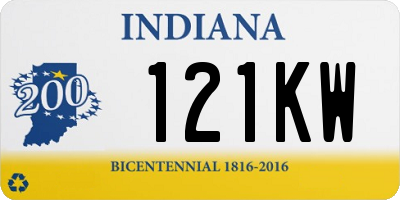 IN license plate 121KW