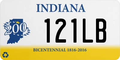 IN license plate 121LB