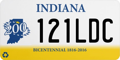 IN license plate 121LDC