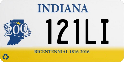 IN license plate 121LI