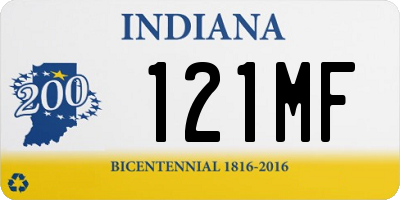 IN license plate 121MF