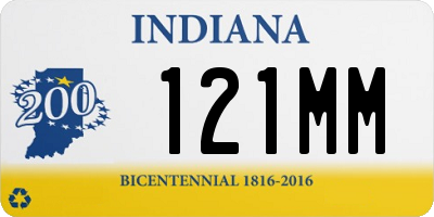 IN license plate 121MM