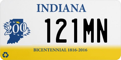 IN license plate 121MN