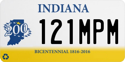 IN license plate 121MPM