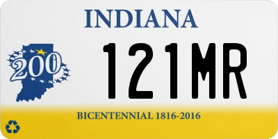 IN license plate 121MR