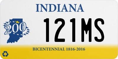IN license plate 121MS