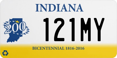 IN license plate 121MY