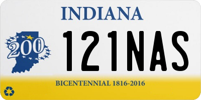 IN license plate 121NAS