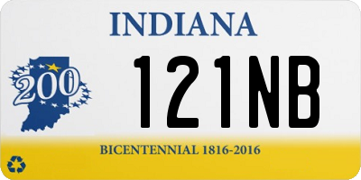 IN license plate 121NB