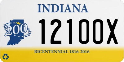 IN license plate 121OOX