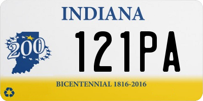 IN license plate 121PA