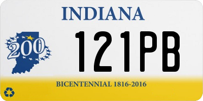 IN license plate 121PB