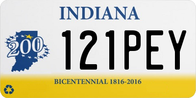 IN license plate 121PEY