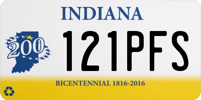 IN license plate 121PFS