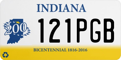 IN license plate 121PGB