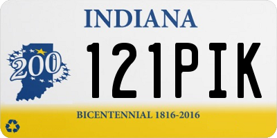 IN license plate 121PIK
