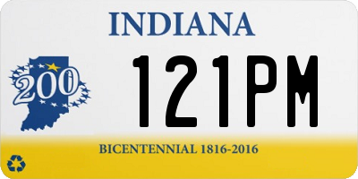 IN license plate 121PM