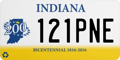 IN license plate 121PNE