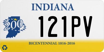IN license plate 121PV